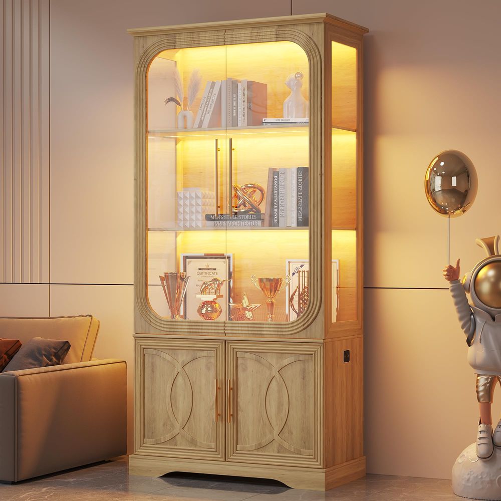 유리문과 수납 선반이 있는 디스플레이 캐비닛, 수집품  - Glass Cabinet Display 리뷰 및 가격