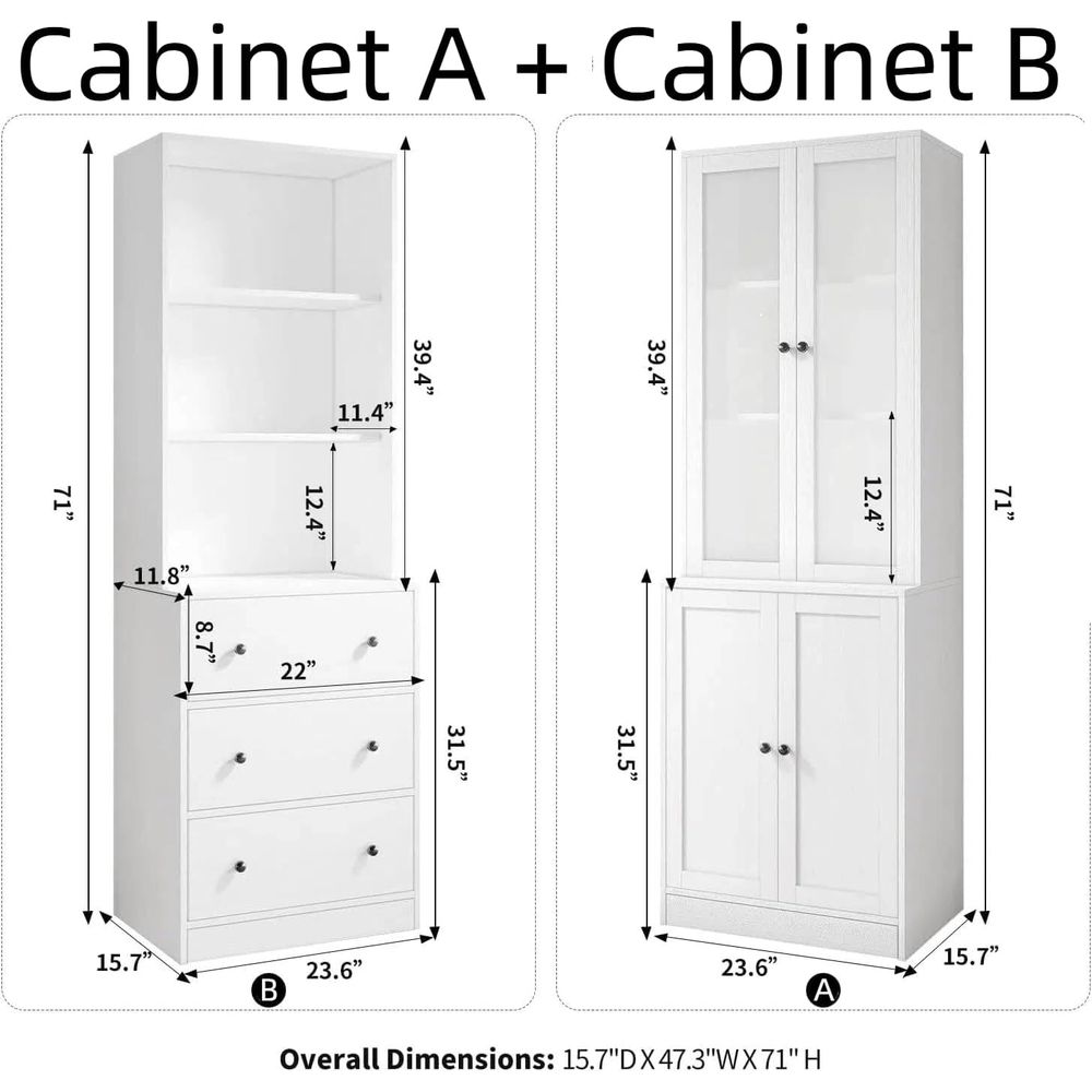 높이 71인치 수납형 책장, 6단 서재 책장(대형 선반 - Glass Cabinet Display 리뷰 및 가격